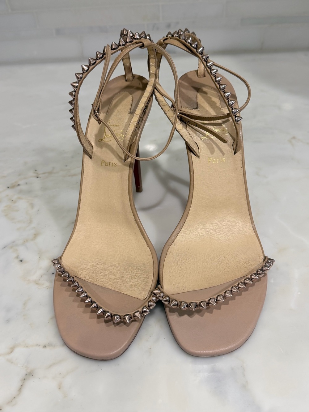 Christian Louboutin So Me Studded Nude Sandal